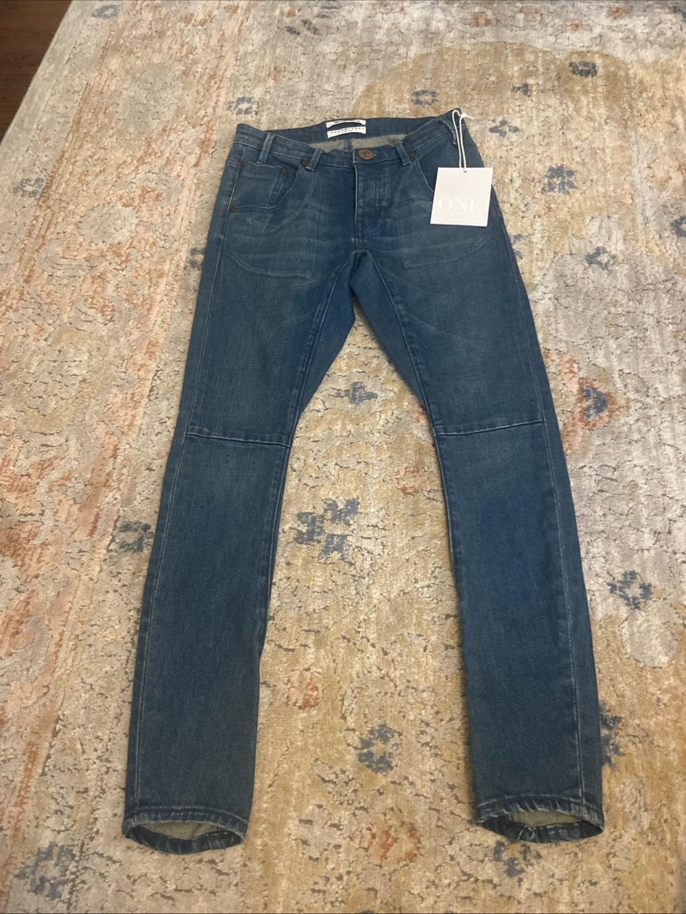 One Teaspoon Desperados Jeans Womens 26 Blue Stretch Button Fly Skinny New
